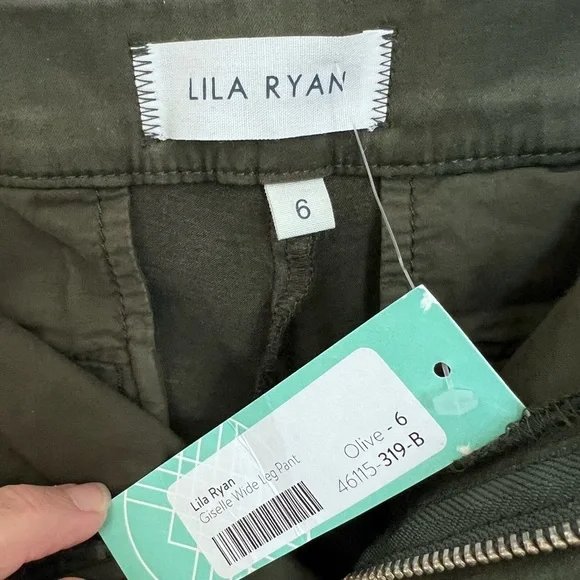 LILA RYAN Olive Wide-Leg Pants - Picture 3 of 4